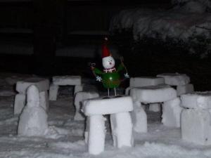 A snowhenge, posted by Rufus T. Firefly