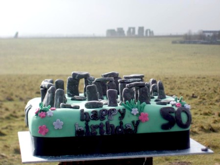Stonehenge cake at Stonehenge Drove, spring equinox