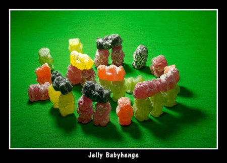 Jelly Babyhenge, photo and henge by Dave Dummet