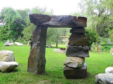 One of the trilithons with another in the background, photo by permission of Pat