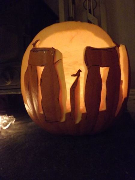 Stonehenge-Carved pumpkin by Elly