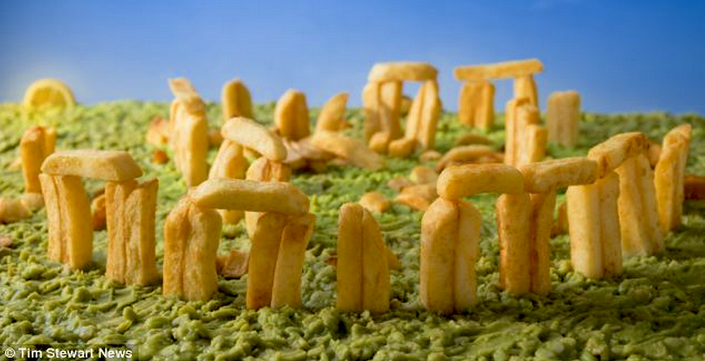 Stonehenge with chips and mushy peas, by Prudence Stait