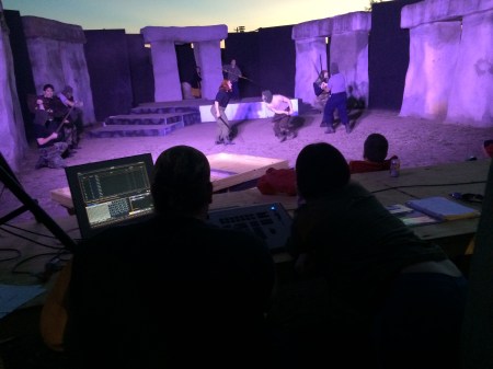 rehearsing macbeth at Henge II, Kerrville Tx 0ct2 2014